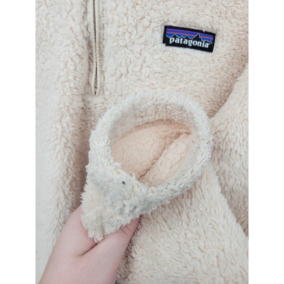 Patagonia Los Gatos Fleece 1/4-Zip Fur Cream Sweater M Fur Lightweight - Picture 6 of 9
